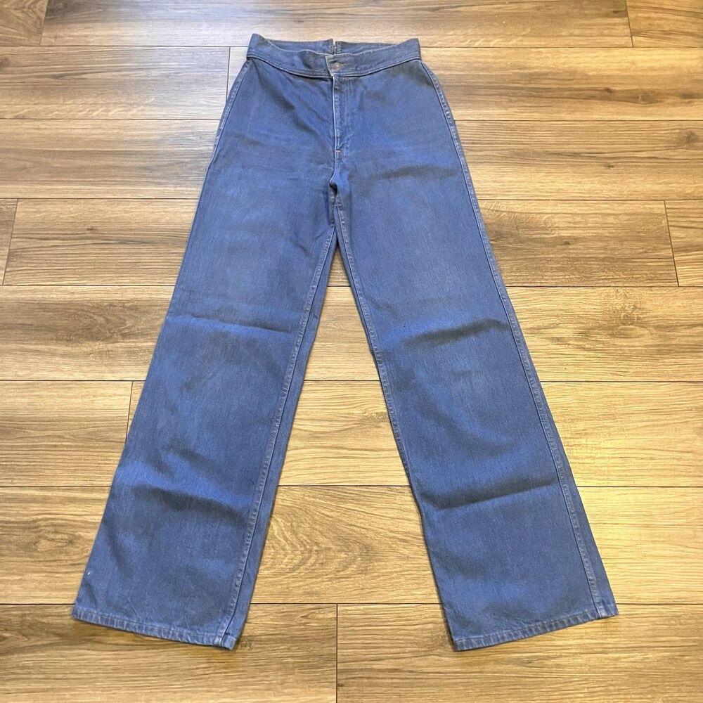 Rare Vintage 70's Retro Wide Leg Levi’s High Waist Indigo Jeans Size 28